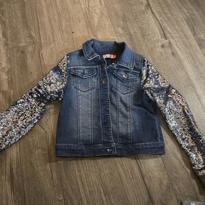 Kohl's SO Girls Sequined Jean Jacket Size L(12)